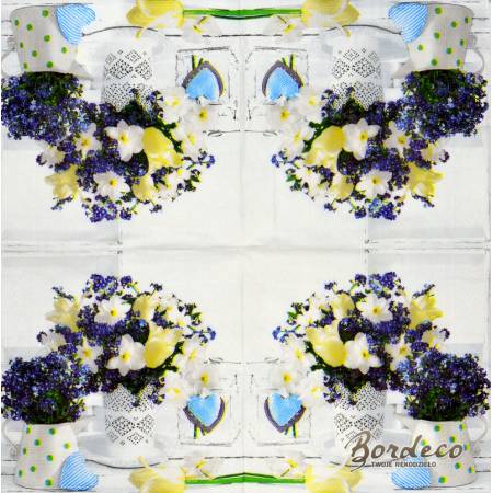 Serwetka decoupage HANKE TISSUE wiosenne bukiety 33x33cm